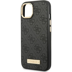 Etui Guess GUHMP14MU4GPRK Apple iPhone 14 Plus / 15 Plus czarny/black hard case 4G Logo Plate MagSafe