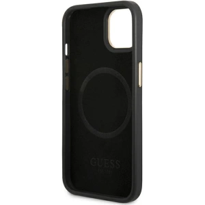 Etui Guess GUHMP14MU4GPRK Apple iPhone 14 Plus / 15 Plus czarny/black hard case 4G Logo Plate MagSafe