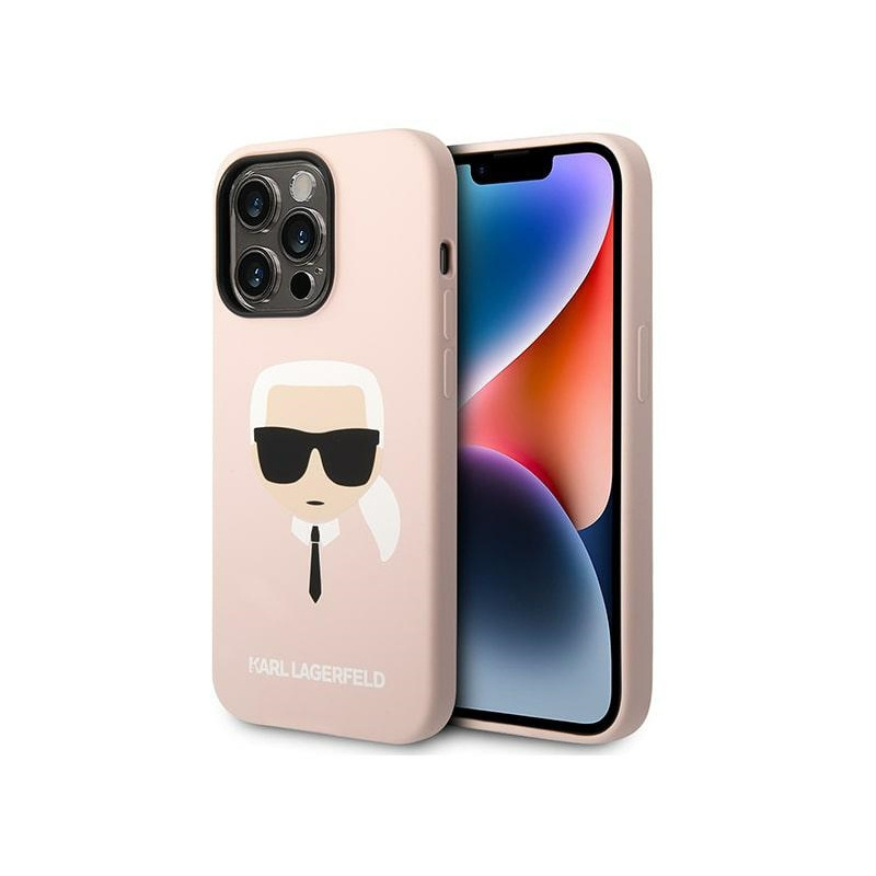 Kup Etui Karl Lagerfeld KLHMP14LSLKHLP Apple iPhone 14 Pro hardcase jasnoróżowy/light pink Silicone Karl`s Head Magsafe - 3666339078058 - KLD1158 - Homescreen.pl