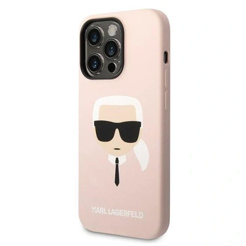 Kup Etui Karl Lagerfeld KLHMP14LSLKHLP Apple iPhone 14 Pro hardcase jasnoróżowy/light pink Silicone Karl`s Head Magsafe - KLD1158 - {ean13} - Sklep Home Screen