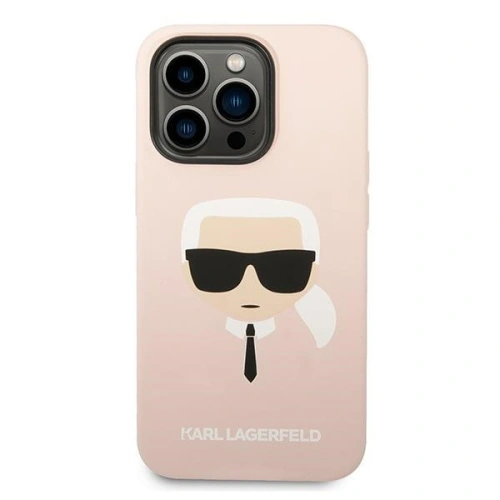 Kup Etui Karl Lagerfeld KLHMP14LSLKHLP Apple iPhone 14 Pro hardcase jasnoróżowy/light pink Silicone Karl`s Head Magsafe - KLD1158 - {ean13} - Sklep Home Screen
