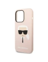 Kup Etui Karl Lagerfeld KLHMP14LSLKHLP Apple iPhone 14 Pro hardcase jasnoróżowy/light pink Silicone Karl`s Head Magsafe - KLD1158 - {ean13} - Sklep Home Screen