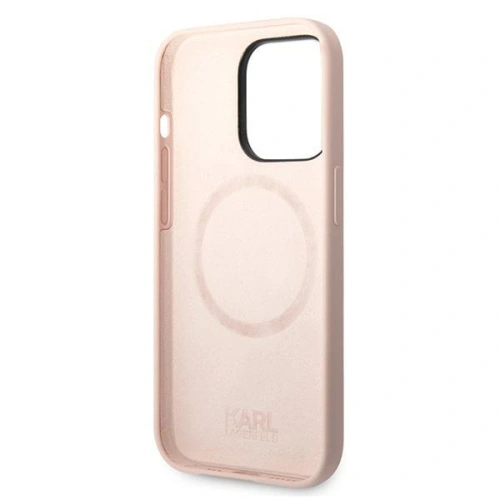 Kup Etui Karl Lagerfeld KLHMP14LSLKHLP Apple iPhone 14 Pro hardcase jasnoróżowy/light pink Silicone Karl`s Head Magsafe - KLD1158 - {ean13} - Sklep Home Screen