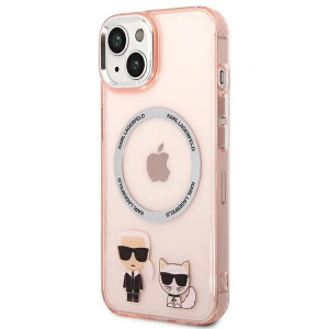 Etui Karl Lagerfeld KLHMP14MHKCP Apple iPhone 14 Plus / 15 Plus hardcase różowy/pink Karl & Choupette Aluminium Magsafe