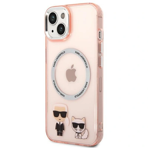 Buy Karl Lagerfeld KLHMP14MHKCP Apple iPhone 14 Plus / 15 Plus hardcase pink Karl & Choupette Aluminium Magsafe - KLD1159 - {ean13} - Home Screen Store Europe