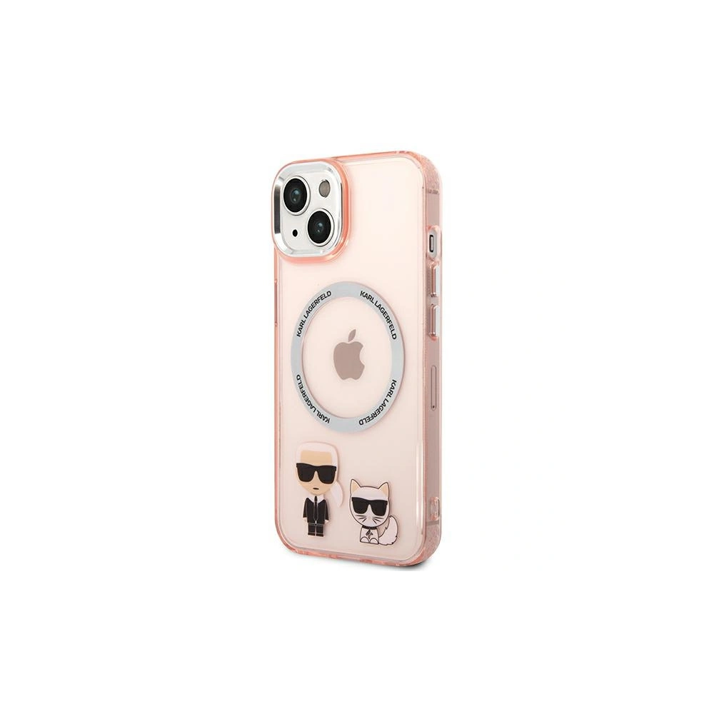 Etui Karl Lagerfeld KLHMP14MHKCP Apple iPhone 14 Plus / 15 Plus hardcase różowy/pink Karl & Choupette Aluminium Magsafe