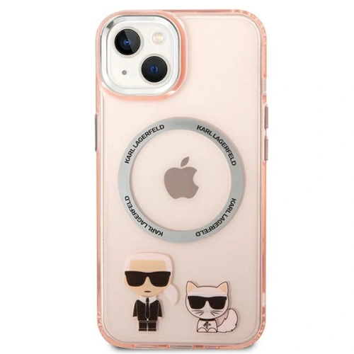 Buy Karl Lagerfeld KLHMP14MHKCP Apple iPhone 14 Plus / 15 Plus hardcase pink Karl & Choupette Aluminium Magsafe - KLD1159 - {ean13} - Home Screen Store Europe