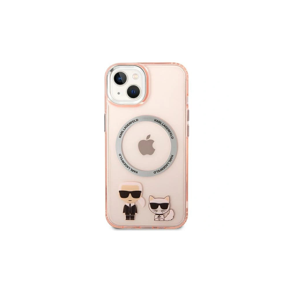 Etui Karl Lagerfeld KLHMP14MHKCP Apple iPhone 14 Plus / 15 Plus hardcase różowy/pink Karl & Choupette Aluminium Magsafe
