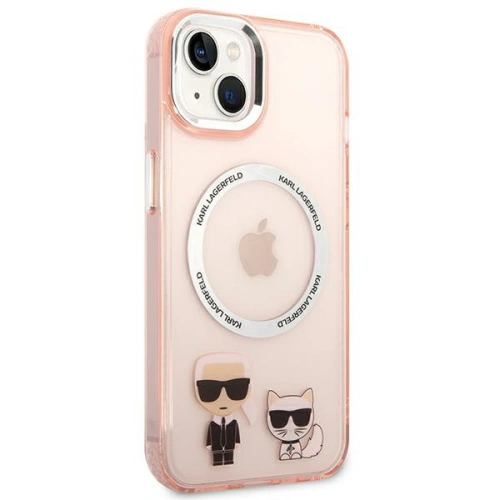 Buy Karl Lagerfeld KLHMP14MHKCP Apple iPhone 14 Plus / 15 Plus hardcase pink Karl & Choupette Aluminium Magsafe - KLD1159 - {ean13} - Home Screen Store Europe