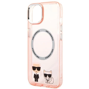 Etui Karl Lagerfeld KLHMP14MHKCP Apple iPhone 14 Plus / 15 Plus hardcase różowy/pink Karl & Choupette Aluminium Magsafe