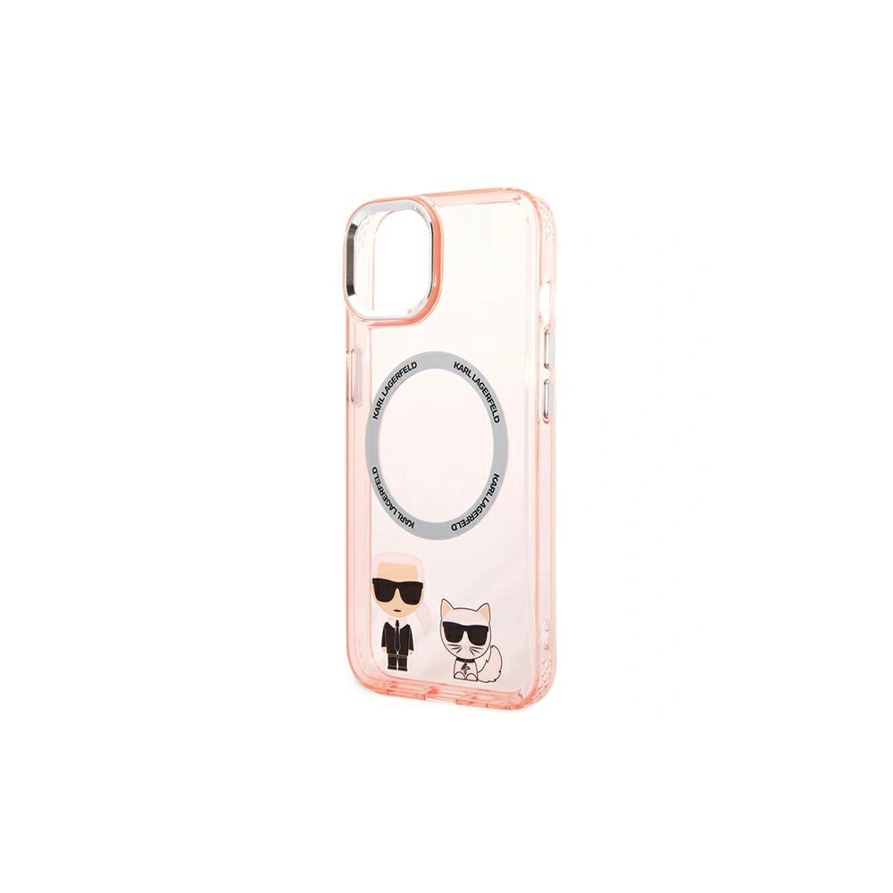 Etui Karl Lagerfeld KLHMP14MHKCP Apple iPhone 14 Plus / 15 Plus hardcase różowy/pink Karl & Choupette Aluminium Magsafe