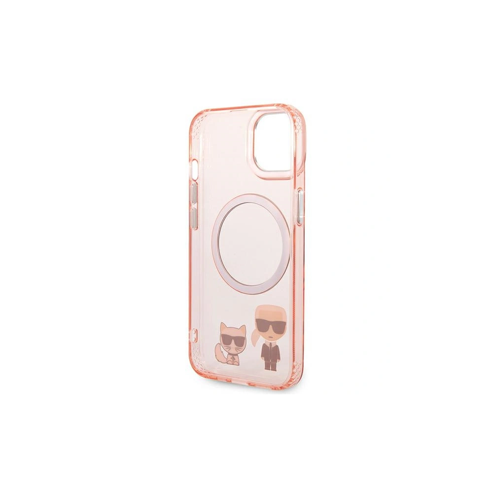 Etui Karl Lagerfeld KLHMP14MHKCP Apple iPhone 14 Plus / 15 Plus hardcase różowy/pink Karl & Choupette Aluminium Magsafe