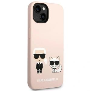 Etui Karl Lagerfeld KLHMP14MSSKCI Apple iPhone 14 Plus / 15 Plus hardcase jasnoróżowy/light pink Silicone Karl & Choupette Magsafe