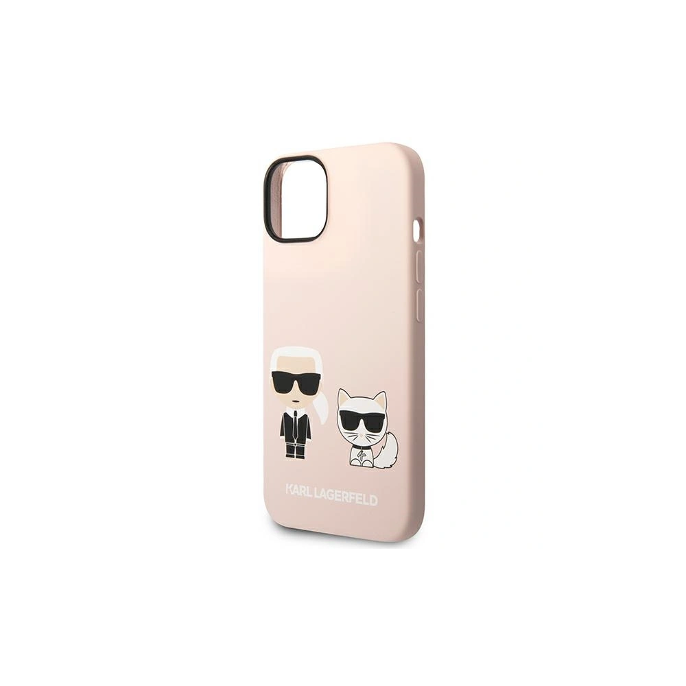 Etui Karl Lagerfeld KLHMP14MSSKCI Apple iPhone 14 Plus / 15 Plus hardcase jasnoróżowy/light pink Silicone Karl & Choupette Magsafe