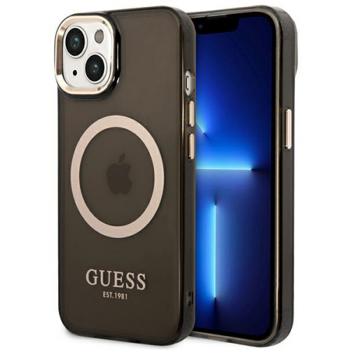 Kup Etui Guess GUHMP14SHTCMK Apple iPhone 14 czarny/black hard case Gold Outline Translucent MagSafe - 3666339069582 - GUE2149 - Homescreen.pl