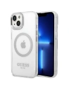 Case Guess GUHMP14SHTRMS Apple iPhone 14 silber/hard case Metal Outline Magsafe