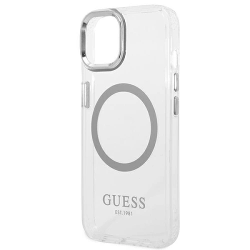 Kup Etui Guess GUHMP14SHTRMS Apple iPhone 14 stříbrný/silver hard case Metal Outline Magsafe - GUE2151 - {ean13} - Sklep Home Screen