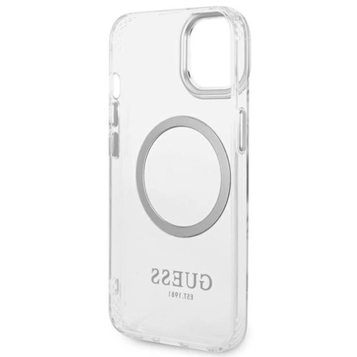 Kup Etui Guess GUHMP14SHTRMS Apple iPhone 14 srebrny/silver hard case Metal Outline Magsafe - GUE2151 - {ean13} - Sklep Home Screen