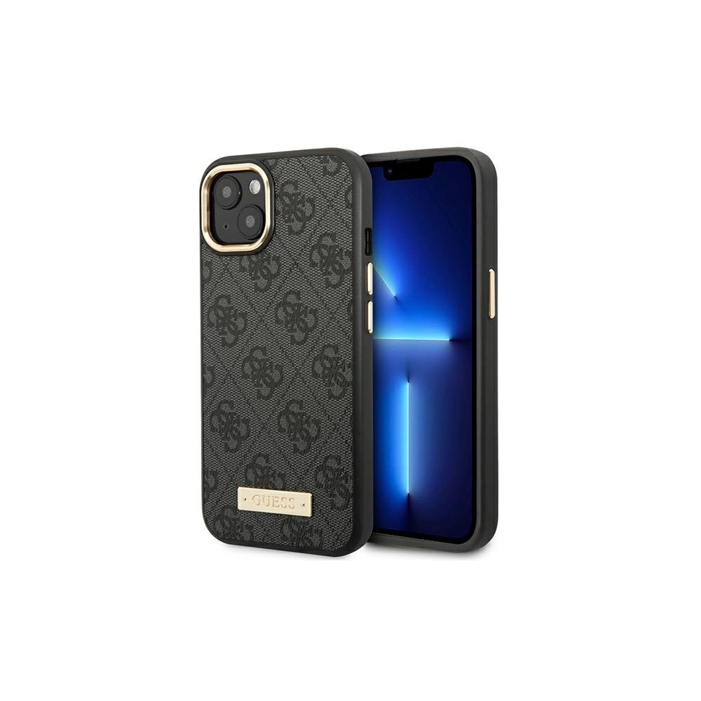 Etui Guess GUHMP14SU4GPRK Apple iPhone 14 czarny/black hard case 4G Logo Plate MagSafe
