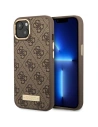 Etui Guess GUHMP14SU4GPRW Apple iPhone 14 brązowy/brown hard case 4G Logo Plate MagSafe