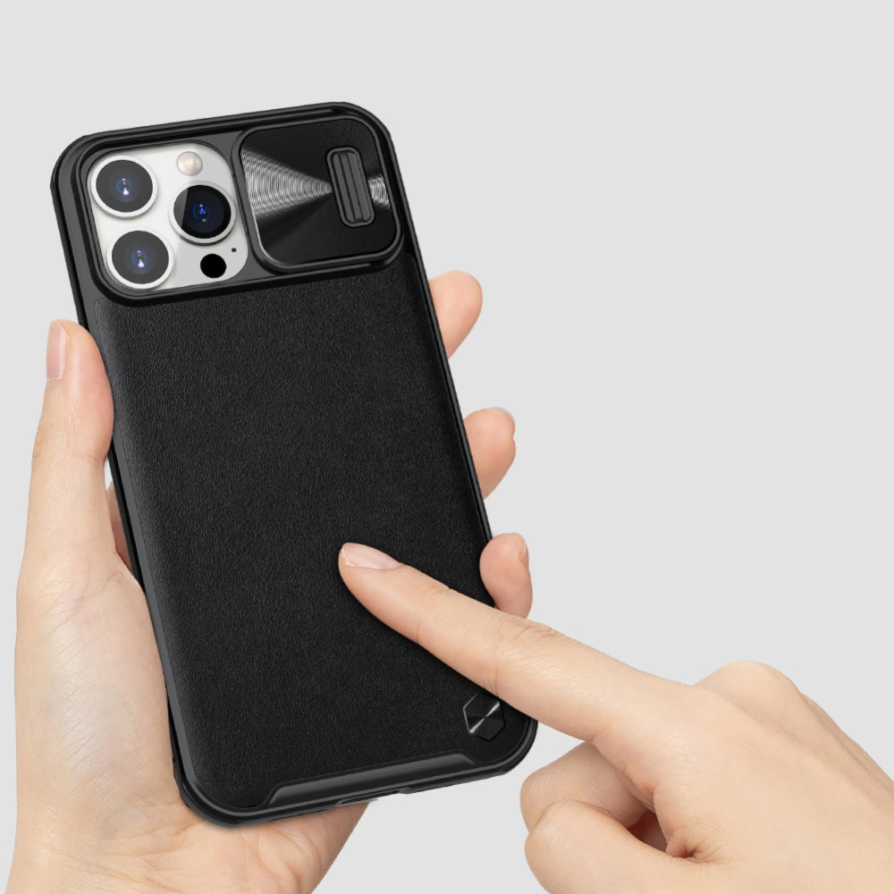 Etui Nillkin CamShield Leather Apple iPhone 13 Pro fioletowy