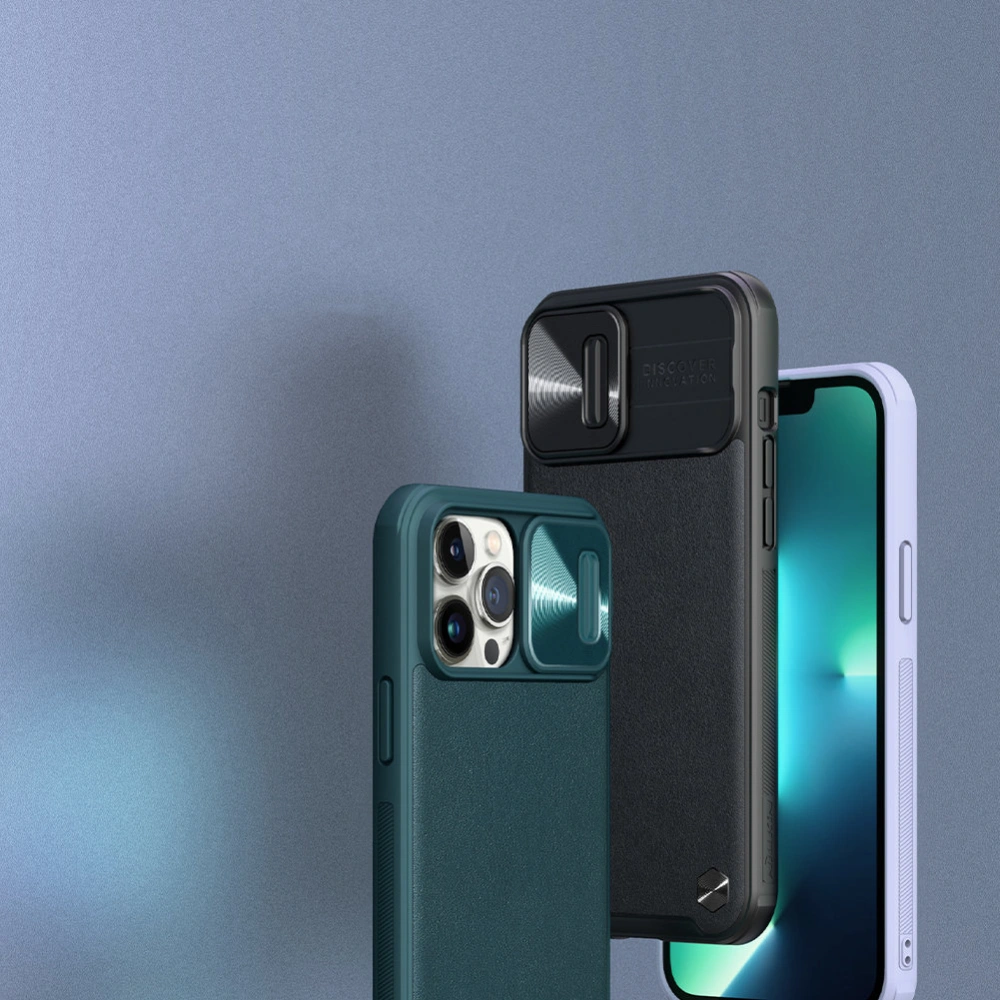 Etui Nillkin CamShield Leather Apple iPhone 13 Pro fioletowy