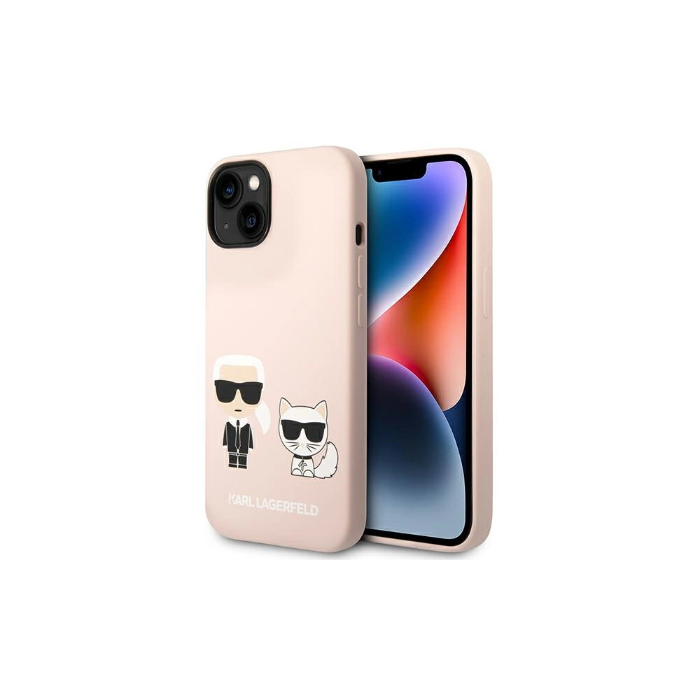 Etui Karl Lagerfeld KLHMP14SSSKCI Apple iPhone 14 hardcase jasnoróżowy/light pink Silicone Karl & Choupette Magsafe