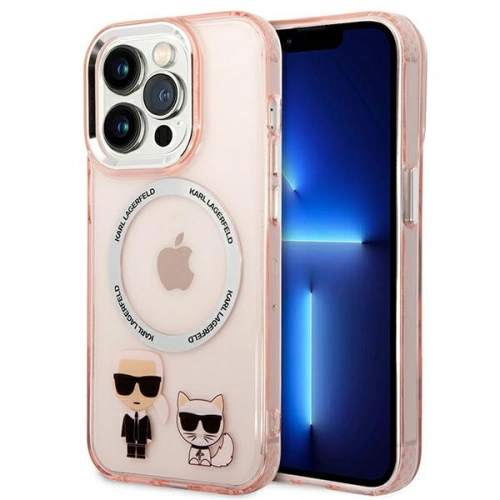 Kup Etui Karl Lagerfeld KLHMP14XHKCP Apple iPhone 14 Pro Max hardcase roz/bălăcitor Karl & Choupette Aluminium Magsafe - KLD1165 - {ean13} - Sklep Home Screen