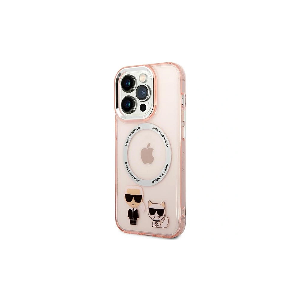 Etui Karl Lagerfeld KLHMP14XHKCP Apple iPhone 14 Pro Max hardcase różowy/pink Karl & Choupette Aluminium Magsafe