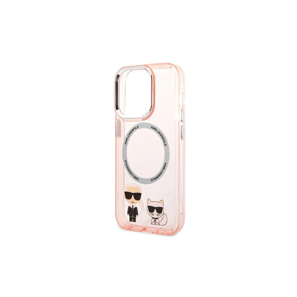 Etui Karl Lagerfeld KLHMP14XHKCP Apple iPhone 14 Pro Max hardcase różowy/pink Karl & Choupette Aluminium Magsafe