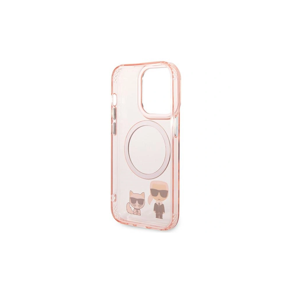 Etui Karl Lagerfeld KLHMP14XHKCP Apple iPhone 14 Pro Max hardcase różowy/pink Karl & Choupette Aluminium Magsafe
