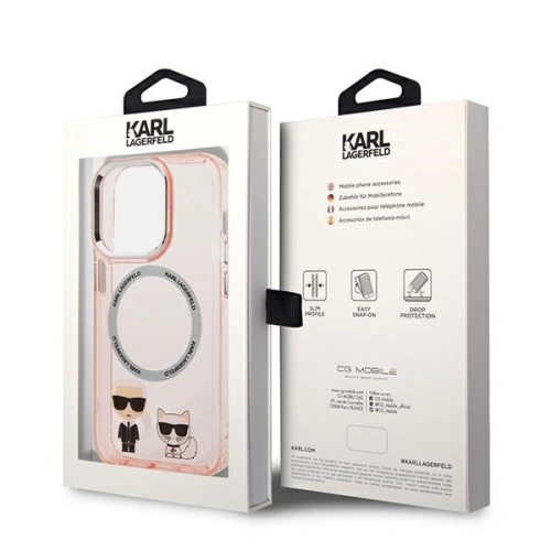Kup Etui Karl Lagerfeld KLHMP14XHKCP Apple iPhone 14 Pro Max hardcase różowy/pink Karl & Choupette Aluminium Magsafe - KLD1165 - {ean13} - Sklep Home Screen