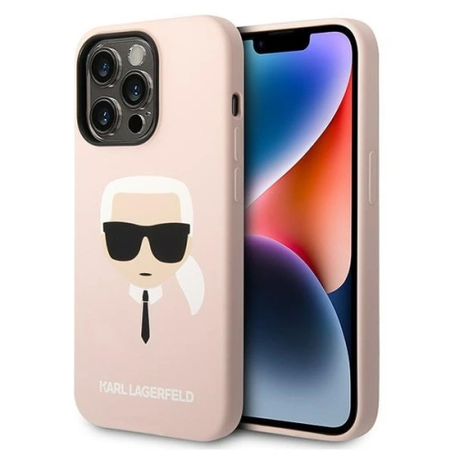 Kup Etui Karl Lagerfeld KLHMP14XSLKHLP Apple iPhone 14 Pro Max hardcase jasnorůžový/light pink Silicone Karl`s Head Magsafe - KLD1166 - {ean13} - Sklep Home Screen