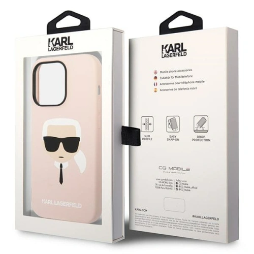 Kup Etui Karl Lagerfeld KLHMP14XSLKHLP Apple iPhone 14 Pro Max hardcase jasnorůžový/light pink Silicone Karl`s Head Magsafe - KLD1166 - {ean13} - Sklep Home Screen