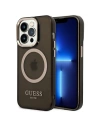 Etui Guess GUHMP14XHTCMK Apple iPhone 14 Pro Max černé/black hard case Gold Outline Translucent MagSafe
