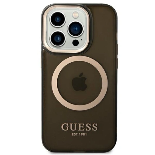 Kup Etui Guess GUHMP14XHTCMK Apple iPhone 14 Pro Max černé/black hard case Gold Outline Translucent MagSafe - GUE2154 - {ean13} - Sklep Home Screen