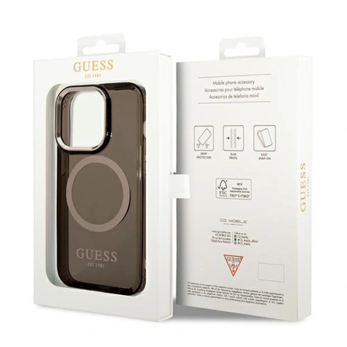 Kup Etui Guess GUHMP14XHTCMK Apple iPhone 14 Pro Max negru/black hard case Gold Outline Translucent MagSafe - GUE2154 - {ean13} - Sklep Home Screen
