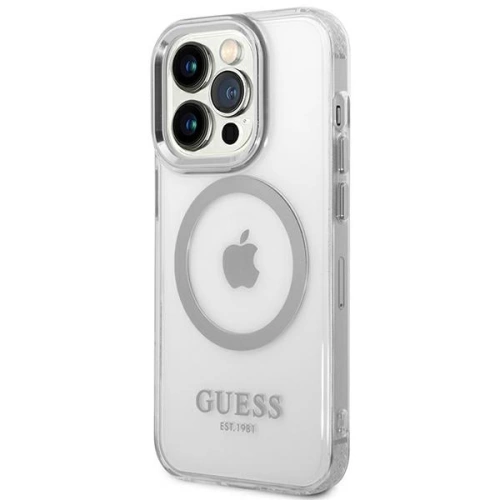 Kup Etui Guess GUHMP14XHTRMS Apple iPhone 14 Pro Max srebrny/silver hard case Metal Outline Magsafe - GUE2156 - {ean13} - Sklep Home Screen