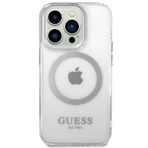 Kup Etui Guess GUHMP14XHTRMS Apple iPhone 14 Pro Max srebrny/silver hard case Metal Outline Magsafe - GUE2156 - {ean13} - Sklep Home Screen