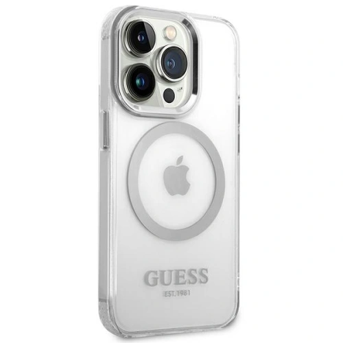 Kup Etui Guess GUHMP14XHTRMS Apple iPhone 14 Pro Max srebrny/silver hard case Metal Outline Magsafe - GUE2156 - {ean13} - Sklep Home Screen