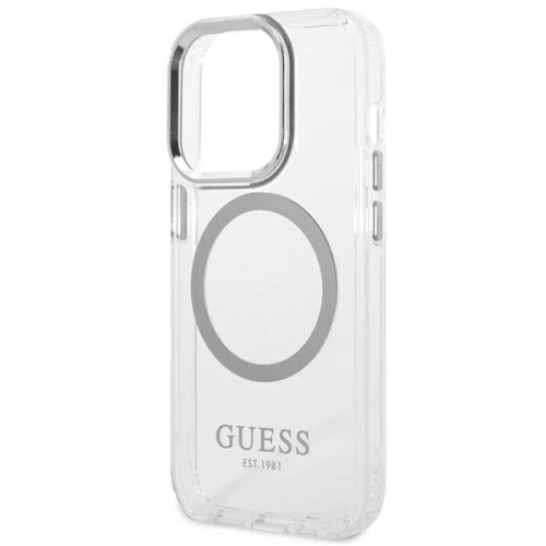 Kup Etui Guess GUHMP14XHTRMS Apple iPhone 14 Pro Max srebrny/silver hard case Metal Outline Magsafe - GUE2156 - {ean13} - Sklep Home Screen