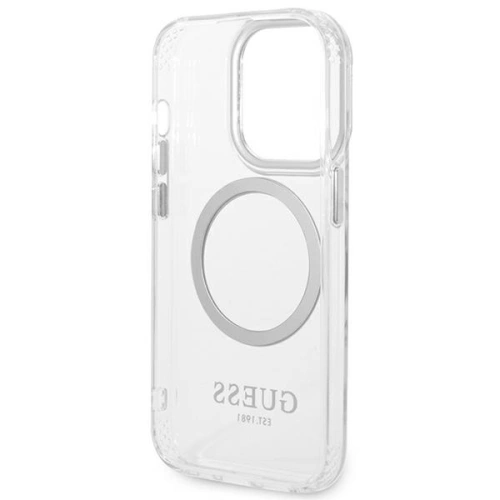 Kup Etui Guess GUHMP14XHTRMS Apple iPhone 14 Pro Max srebrny/silver hard case Metal Outline Magsafe - GUE2156 - {ean13} - Sklep Home Screen