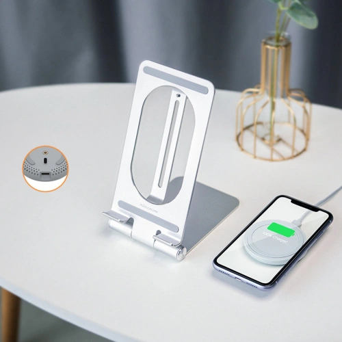Kup Încărcător wireless Nillkin PowerHold Mini Wireless Charging Stand 15W argintiu - NLK610 - {ean13} - Sklep Home Screen