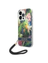 Etui Guess GUOHCP14LHFLSB Apple iPhone 14 Pro modrý/blue hardcase Flower Strap