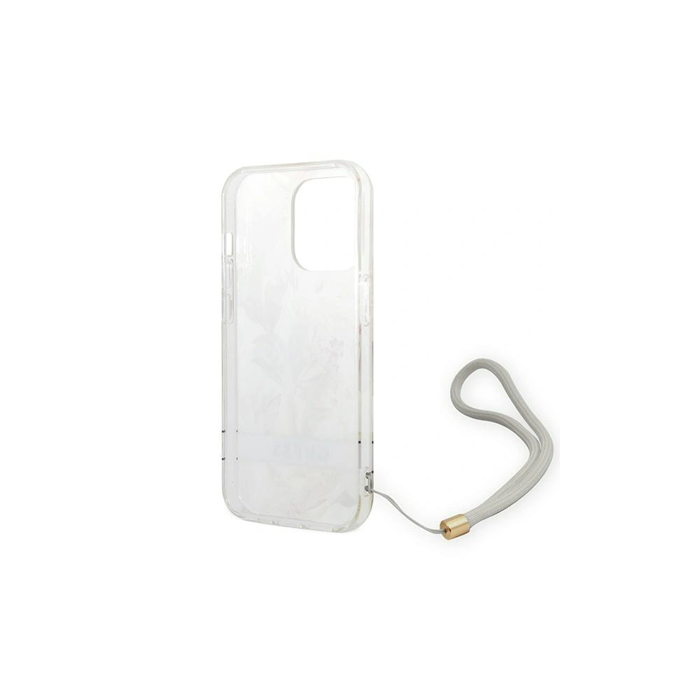 Etui Guess GUOHCP14LHFLSU Apple iPhone 14 Pro fioletowy/purple hardcase Flower Strap