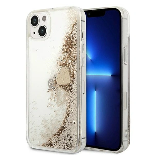 Buy Guess GUOHCP14MGLHFLGO Apple iPhone 14 Plus / 15 Plus gold hardcase Glitter Charms - GUE2165 - {ean13} - Home Screen Store Europe