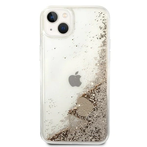 Buy Guess GUOHCP14MGLHFLGO Apple iPhone 14 Plus / 15 Plus gold hardcase Glitter Charms - GUE2165 - {ean13} - Home Screen Store Europe