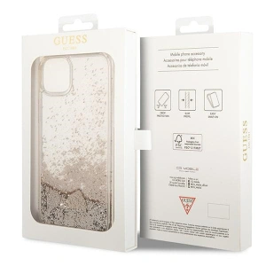 Etui Guess GUOHCP14MGLHFLGO Apple iPhone 14 Plus / 15 Plus złoty/gold hardcase Glitter Charms