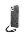 Guess GUOHCP14MH4STK Apple iPhone 14 Plus / 15 Plus black hardcase 4G Print Strap