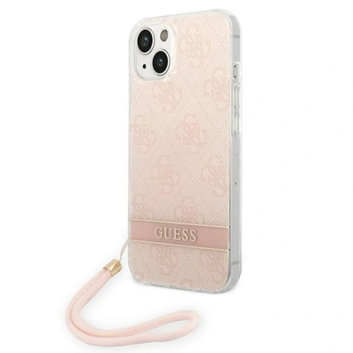 Buy Guess GUOHCP14MH4STP Apple iPhone 14 Plus / 15 Plus pink hardcase 4G Print Strap - GUE2167 - {ean13} - Home Screen Store Europe